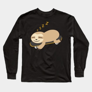 Funny Sloth on Skateboard Long Sleeve T-Shirt